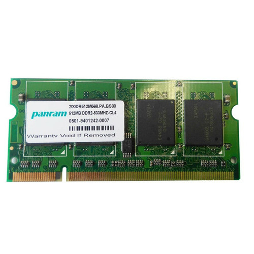 Panram - 512Mo RAM PC Portable SODIMM PANRAM 200DR512M568 DDR2 PC2-4200S 533MHz CL4 Panram  - Memoire pc reconditionnée