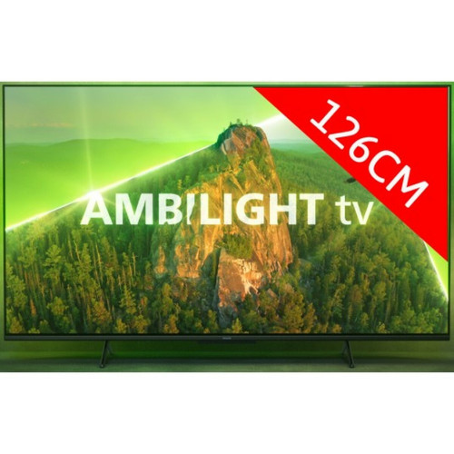 Philips - TV LED 4K 126 cm 50PUS8108/12 Ambilight 126 cm 4K UHD Philips  - TV PHILIPS Ambilight TV, Home Cinéma