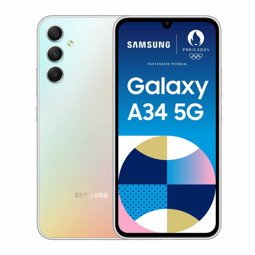 Samsung - Galaxy A34 - 5G - 4/128 Go -  Argenté Samsung - Soldes Samsung