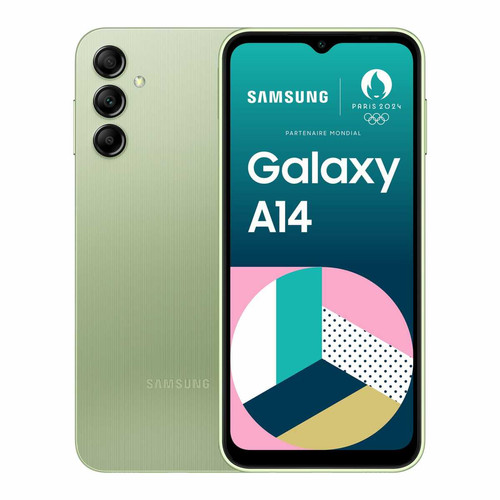 Smartphone Android Samsung Galaxy A14 - 4G - 4/64 Go - Lime