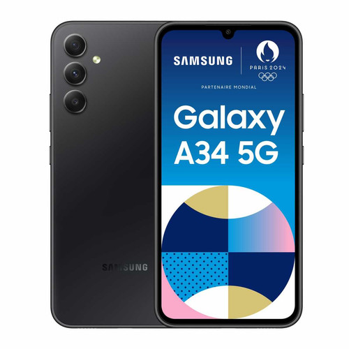 Samsung - Galaxy A34 - 5G - 8/256 Go - Graphite Samsung - La fête des mères Smarpthone, Tablette tactile