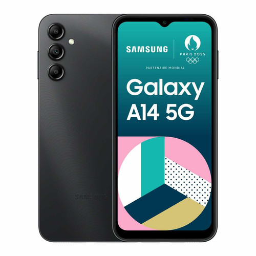 Samsung - Galaxy A14 - 5G - 4/64 Go - Graphite Samsung - Smartphone à moins de 200 euros Smartphone