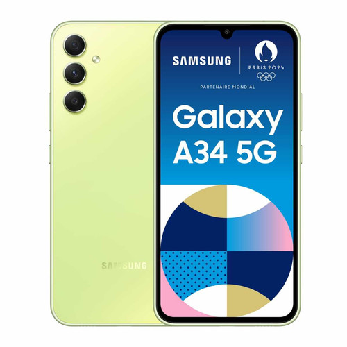 Samsung - Galaxy A34 - 5G - 6/128 Go - Lime Samsung - Téléphonie Samsung