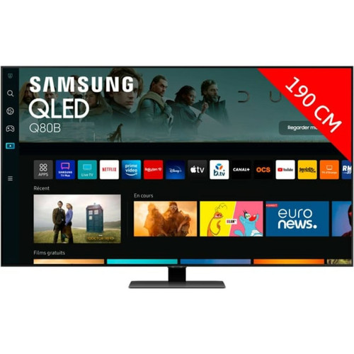 TV 32'' à 39'' Samsung TV QLED 4K 189 cm QE75Q80B Smart TV 75 pouces