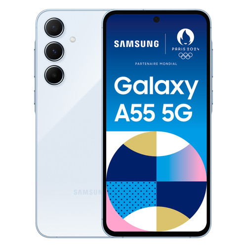 Samsung - Galaxy A55 - 5G - 8/128Go - Bleu Samsung - Téléphonie