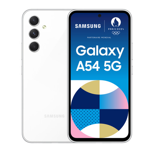 Samsung - Galaxy A54 - 5G - 8/128 Go - Blanc Samsung - La fête des mères Smarpthone, Tablette tactile