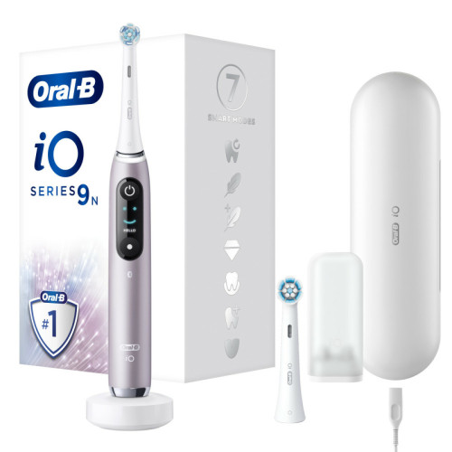Oral-B - Oral-B iO 9 - Avec Etui de Voyage et Porte Brossette - Rose Quartz - Brosse À Dents Électrique  Oral-B - Oral-B