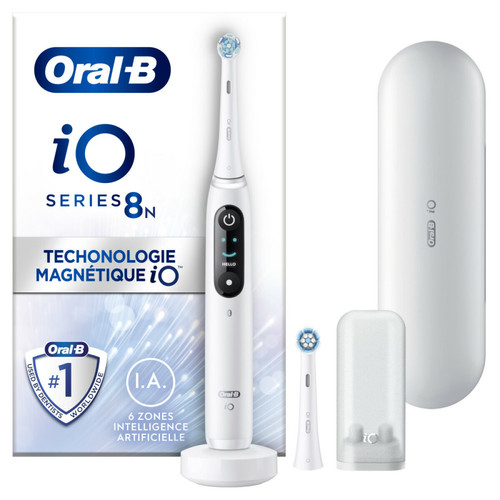 Oral-B - Oral-B iO 8N - Avec Etui de Voyage et Porte Brossette - Blanche - Brosse À Dents Électrique  Oral-B  - Brosse à dents électrique