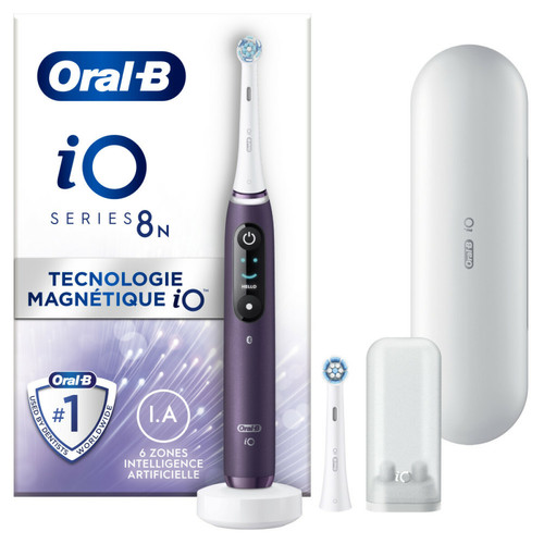 Brosse à dents électrique Oral-B Oral-B iO 8N - Avec Etui de Voyage et Porte Brossette - Violette - Brosse À Dents Électrique  
