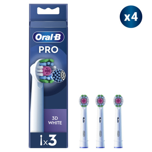 Oral-B - Oral-B Pro 3D White - 12 Brossettes Oral-B - Brosse à dents électrique Oral-B