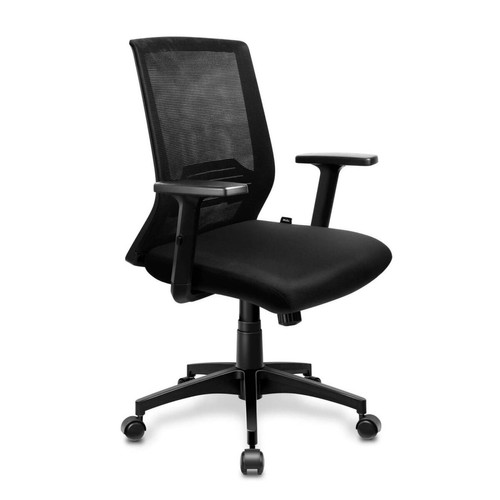 Chaises SEVEN COMFORT Siège de bureau ergonomique avec support lombaire confortable,fauteuil de bureau,chaise de bureau pivotant, réglable en hauteur, mécanisme d’inclinaison, siège et dossier en toile respirante, noir