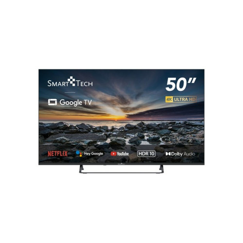 Smart Tech - SMART TECH TV 4K UHD 50" (127cm) 50UG10V3, Smart TV Google TV, HDMI, USB, HEVC, Dolby Audio, HDR 10, Smart Tech - Black Friday TV, Home Cinéma