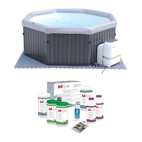 sweeek - Spa rigide 6 places motif bois + Kit traitement I sweeek sweeek - Jacuzzi gonflable Spa gonflable