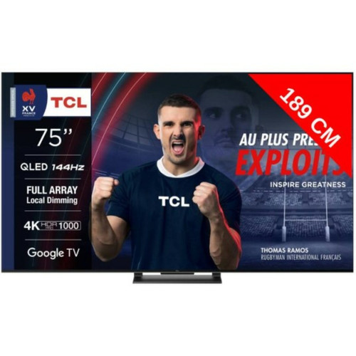 TCL - TV QLED 4K 189 cm 75QLED870 - Google TV TCL - Divertissement intelligent