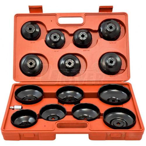 Coffrets outils Varanmotors VT01037 Jeu de cloches pour filtres à huile, 15 pièces 65-100mm
