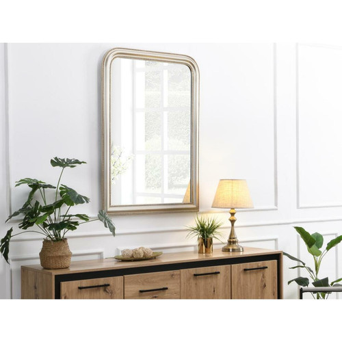 Vente-Unique - Miroir style vintage en bois de paulownia - L. 80 x H. 110 cm - Champagne - HELOISE Vente-Unique  - Miroirs