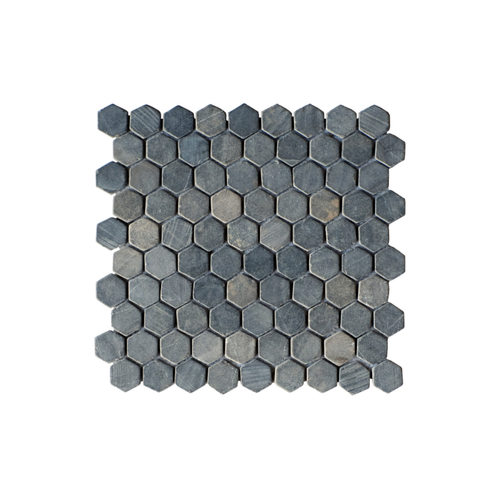 Vente-Unique - Mosaïque sol et mur en marbre gris anthracite - pack de 1 m² (11 dalles de 28x30 cm) - CARALIS Vente-Unique  - Revêtement sol & mur