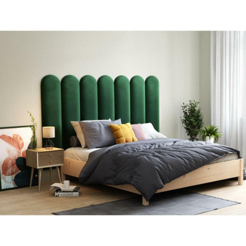 Têtes de lit Pascal Morabito Panneaux muraux tête de lit - 210 cm - Velours - Vert - JAPI de Pascal Morabito
