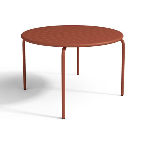 Vente-Unique - Table ronde de jardin D.110cm en métal - Terracotta - MIRMANDE de MYLIA Vente-Unique  - Tables de jardin