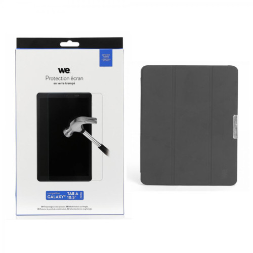 We - Bundle Etui tablette Samsung Tab A 10,5" 2018 + Verre trempé - Galaxy A 10,5" We - Housse, étui tablette