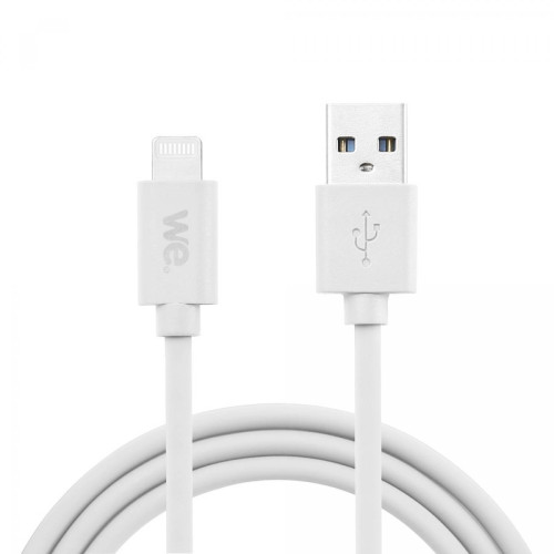 We - Câble USB/Lightning en silicone - 1m - blanc We  - Câble et Connectique