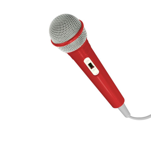 We - Microphone filaire WeKids, en jack 3.5mm, longeur du câble 2.8m, modèle ROUGE UNI We  - Sono et éclairages de soirée