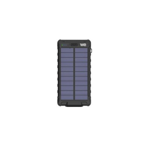 We - WE Batterie de secours 10000 mAh - Antichocs - 2 ports USB - 10W - Panneaux solaires/lampe torche intégrés - IPX4 - noire We - We