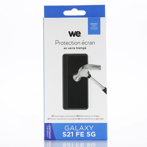 Coque, étui smartphone We WE Verre Trempé pour SAMSUNG GALAXY S21 FE 5G] - Film Protection Ecran Anti-Rayures - Anti-Bulles d'Air - Ultra Résistant - Dureté 9H Glass