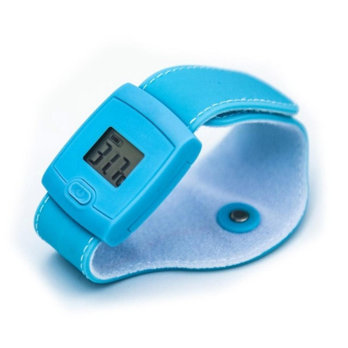 Thermomètre connecté Wewoo Bracelet de température corporelle intelligent Thermomètre Bluetooth pour bébé enfant bleu