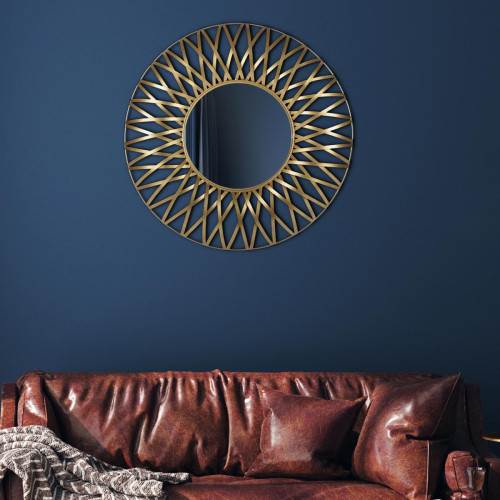 Womo-design - Miroir soleil doré cadre métallique design décoratif Lima Ø 84 cm WOMO-DESIGN® Womo-design - Womo-design