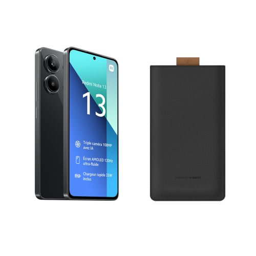 XIAOMI - Redmi Note 13 - 8/256 Go - Noir + Pochette universelle XIAOMI  - Xiaomi Redmi Téléphonie