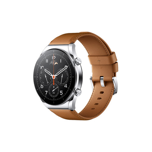 Montre connectée XIAOMI Xiaomi Watch S1 Smart Watch Bluetooth appelant Smart Watch Smart Watan's Streproof Sports Fitness Menters applicable à IOS Android Liquor Silver (bronzage en cuir)