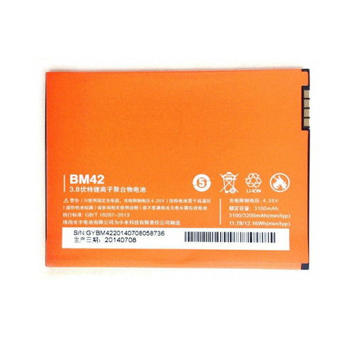 Batterie téléphone XIAOMI batterie original 3100MAH XIAOMI REDMI NOTE MI IONI lithium Remplace MIUI BM42