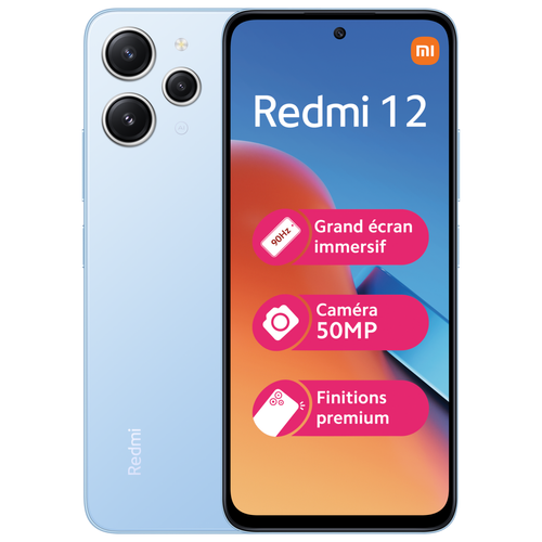 XIAOMI - Redmi 12 - 4G - 4/128 Go - Bleu XIAOMI  - Xiaomi Redmi Téléphonie