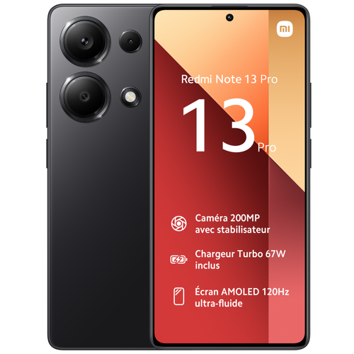 XIAOMI - Redmi Note 13 Pro - 8/256 Go - Noir XIAOMI  - Bonnes affaires Xiaomi
