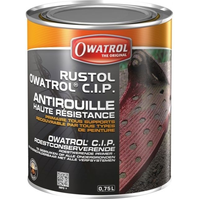 Produit préparation avant pose Owatrol Primaire anticorrosion haute résistance - Rustol CIP - 750 ml - OWATROL