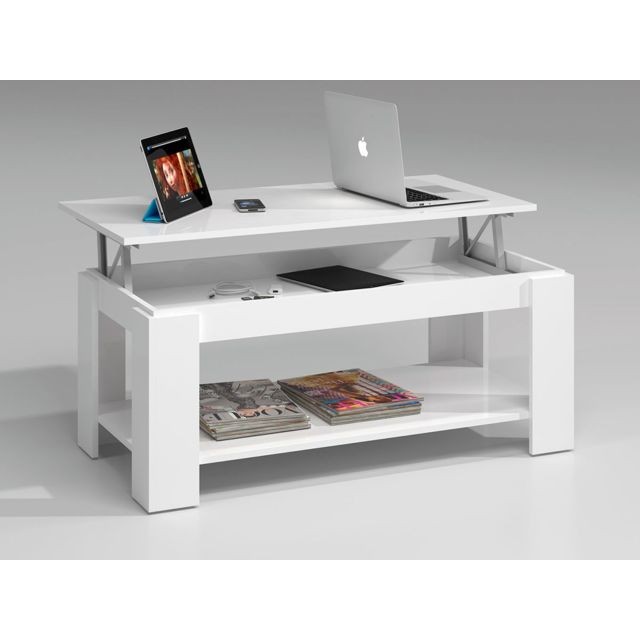 Fores - AMBIT - Table basse à plateau relevable  Fores - Tables basses Blanc