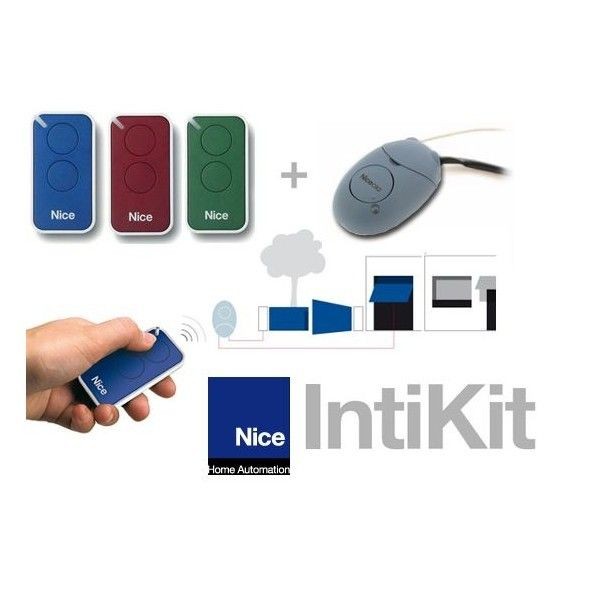 Télécommande portail et garage Nice Pack IntiKit : 3 telecommandes + 1 récepteur 2 canaux NICE