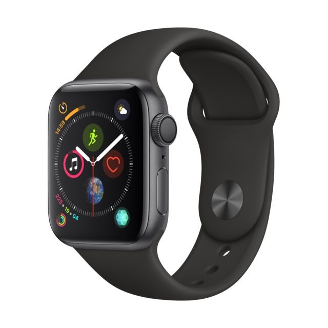 Apple - Watch Series 4 - 40mm - Alu Gris Sidéral / Bracelet Sport Noir Apple  - Apple Watch