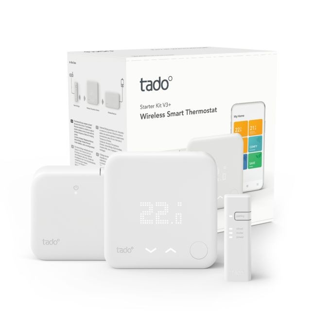 Tado - Kit de démarrage V3+ - Thermostat Intelligent sans fil Tado - Energie connectée Tado