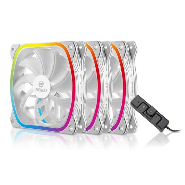 Enermax - SquA RGB - Blanc - Kit de 3 ventilateurs ultra-silencieux - 12 cm PWM Enermax - Enermax