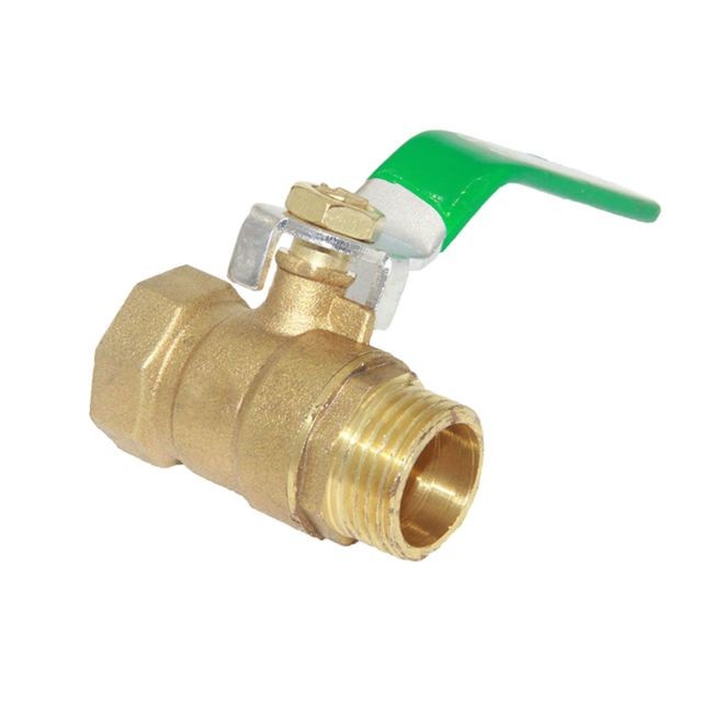 Tuyaux d'arrosage marque generique robinet à tournant sphérique en laiton robinet d'arrêt fileté poignée robinet connecteur 6 # dn15