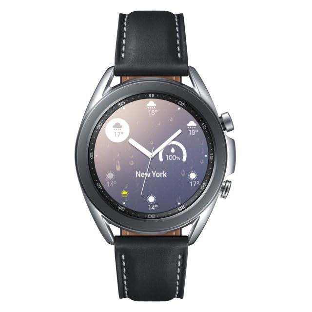 Samsung - Galaxy Watch 3 - 41 mm - SM-R850NZSAEUB - Argent - Bracelet Noir Samsung  - Occasions Montre connectée