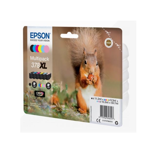 Cartouche d'encre Epson Ecureuil - Multipack 378 - Noir, Cyan, Magenta, Jaune - XL
