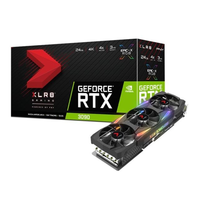 PNY - GeForce RTX 3090 - XLR8 GAMING EPIC-X RGB Triple Fan - 24Go  PNY - NVIDIA GeForce RTX 3090 Composants