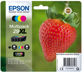 Epson - Fraise - Multipack 29 - Noir, Cyan, Magenta, Jaune - XL Epson  - Cartouche d'encre