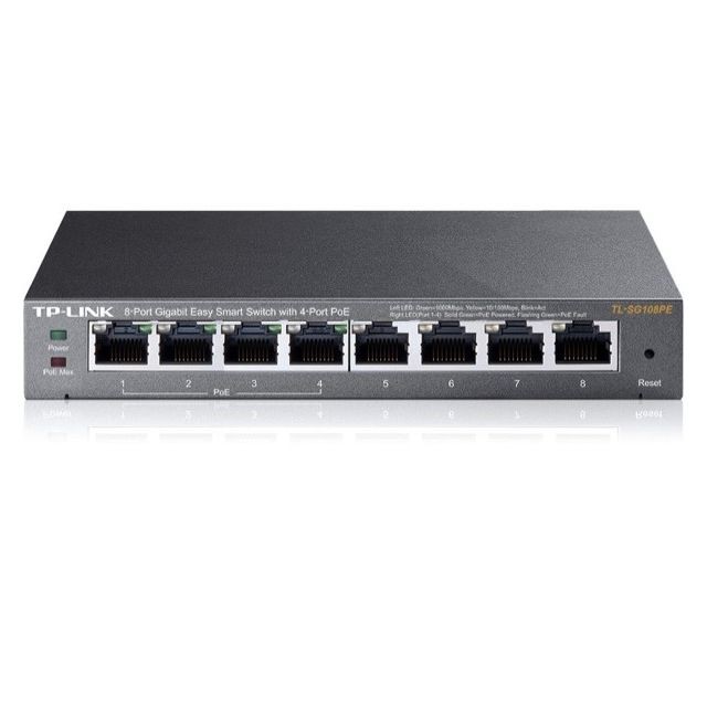 Switch TP-LINK Tp-link TL-SG108PE easy switch 8P Gigabit dont 4 poe - 55W