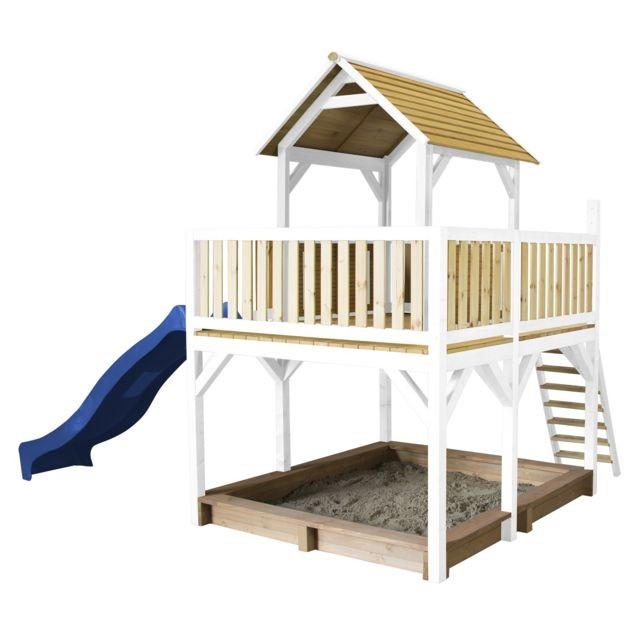 Axi - Atka Play Tower marron/blanc - Toboggan Bleu Axi  - Jeux d'enfants