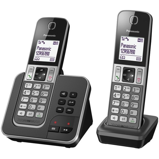 Panasonic - Téléphone fixe sans fil avec répondeur - TGD322FRG - Duo Panasonic - Téléphone fixe Duo