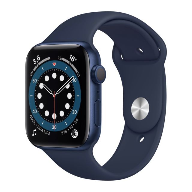 Apple - Watch Series 6 - GPS - 44 - Alu Bleu / Bracelet Sport Deep Navy - Regular Apple  - Apple Watch